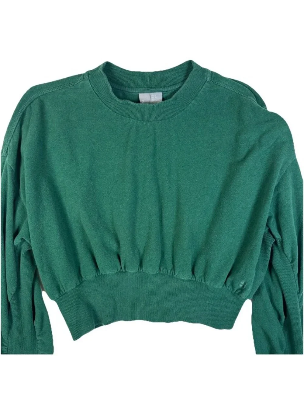Sweaty Betty Women Green Size 6 Delight Crop Fleece Athleisure Sweatshirt